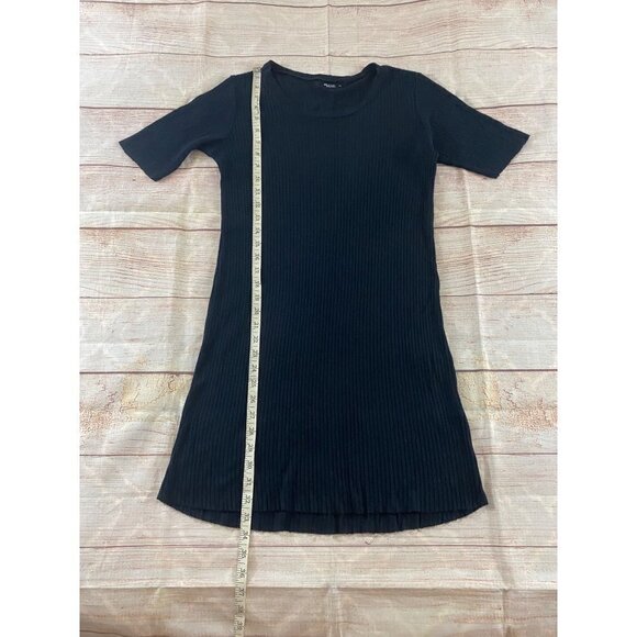 Michael Lauren Revolve Black Ribbed Short Sleeve Light Dress - XS - Picture 5 of 11